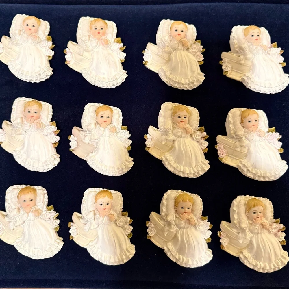 Set of 12 party favor magnets for baptism/christening/baby shower